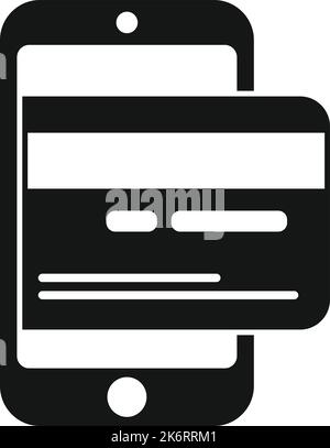 Telefono carta di credito icona semplice vettore. Invio di denaro. Attività di cassa Illustrazione Vettoriale