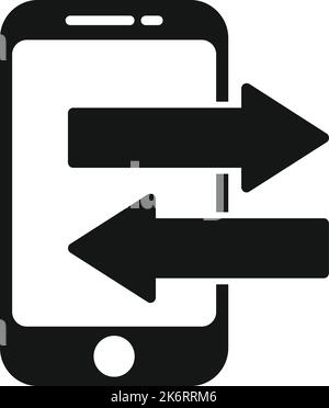 Icona trasferimento di denaro telefono vettore semplice. Banca online. Economia aziendale Illustrazione Vettoriale