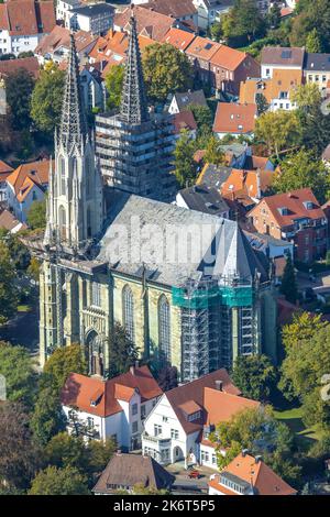 Vista aerea, ristrutturazione cantiere evang. chiesa Sankt Maria zur Wiese, Walburger, Soest, Soester Börde, Renania settentrionale-Vestfalia, Germania, Worsh Foto Stock