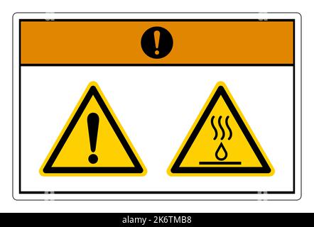 Avvertenza liquidi caldi simbolo di pericolo di ustioni su sfondo bianco Illustrazione Vettoriale