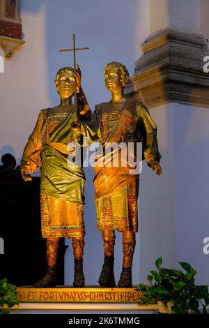Santi Felix e Fortunatus, Felix e fortunato, Cattedrale di Santa Maria Assunta, Chioggia, Veneto, Italia Foto Stock