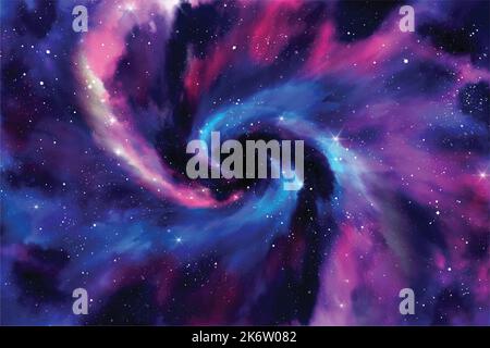 dipinto a mano watercolor galassia sfondo carta da parati vettoriale disegno illustrazione Illustrazione Vettoriale