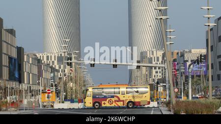 Una vista di Lusail Fan Village per FIFA 2022 a Lusail, Qatar , Foto Stock