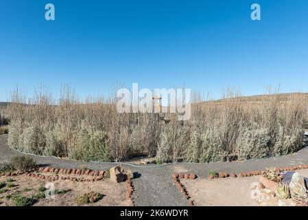 SUTHERLAND, SUD AFRICA - 3 SETTEMBRE 2022: Labirinto al Parco delle Caravan Sterland a Sutherland, nella Provincia del Capo Settentrionale Foto Stock