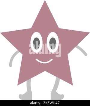 Forma geometrica dei cartoni animati per i bambini per imparare la matematica di base con illustrazione del carattere del volto sorridente per i bambini dell'asilo e del prescolare Illustrazione Vettoriale