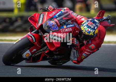 Phillip Island, Australia. 15th Ott 2022. Qualifiche del Gran Premio d'Australia di Animoca Brands al Phillip Island Circuit. Ottobre 15, 2022 in foto: Australia Jack Miller Clasificacion del Gran Premio de MotoGP de Australia en el circuito Internacional de Phillip Island. 15 de Octubre de 2022 POOL/ MotoGP.com/Cordon le immagini per la stampa saranno solo per uso editoriale. Credito obbligatorio: © motogp.com Credit: CORDON PRESS/Alamy Live News Foto Stock