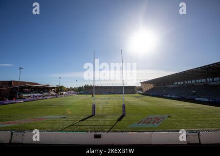 Newcastle, Regno Unito. 16th ottobre 2022. Newcastle, Regno Unito. 16th Ott 2022. Una vista generale del parco di Kingston prima della partita B della Coppa del mondo di rugby 2021 tra la Scozia e l'Italia a Kingston Park, Newcastle, domenica 16th ottobre 2022. (Credit: Chris Lishman | NOTIZIE MI) Credit: NOTIZIE MI & Sport /Alamy Live News Foto Stock