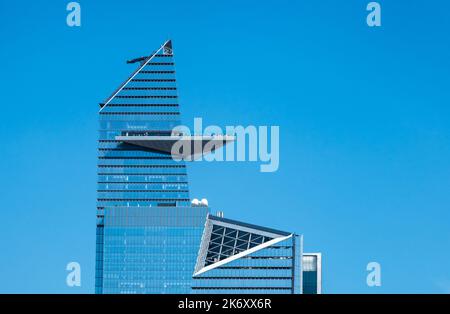 New York City Hudson Yards architettura futuristica vista con la piattaforma di osservazione Edge Foto Stock