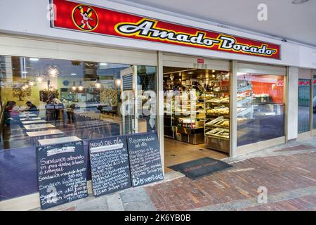 Bogotà Colombia, Santa Fe Carrera 13, Amado Bocado caffè ristorante ristoranti mangiare fuori informale caffè caffè caffè bistro cibo, esterno exte Foto Stock