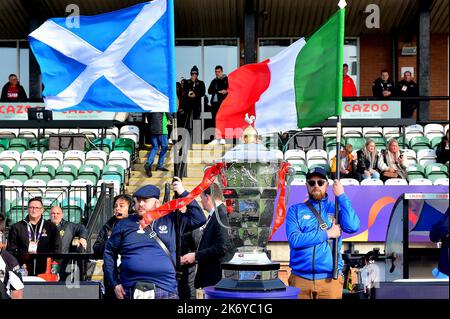 Newcastle, Regno Unito. 16th Ott 2022. 16/10/2022 RLWC2021, cerimonia di apertura, Scozia / Italia, Kingston Park, Newcastle, UK Credit: Robert Chambers/Alamy Live News Foto Stock