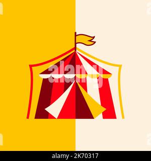 Circus Flat Tenda Circus simbolo Illustrazione Vettoriale