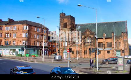 Chiesa di Queen's Cross ex Chiesa di Scozia Charles Rennie Mackintosh design 870 Garscube Rd in cima a Maryhill Road, Glasgow, Scozia, Regno Unito Foto Stock