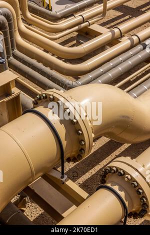 Impianto di compressione gas nel Texas occidentale Foto Stock