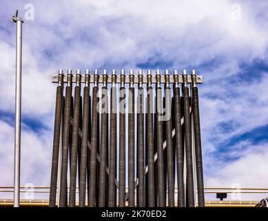 Impianto di compressione gas nel Texas occidentale Foto Stock