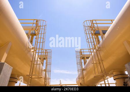 Impianto di compressione gas nel Texas occidentale Foto Stock