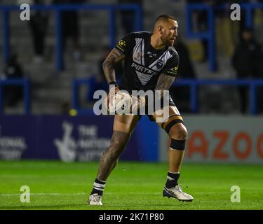 Nelson Asofà-Solomona della Nuova Zelanda durante la partita di Coppa del mondo di Rugby League 2021 Nuova Zelanda vs Libano all'Halliwell Jones Stadium di Warrington, Regno Unito, 16th ottobre 2022 (Photo by Craig Thomas/News Images) in, il 10/16/2022. (Foto di Craig Thomas/News Images/Sipa USA) Credit: Sipa USA/Alamy Live News Foto Stock