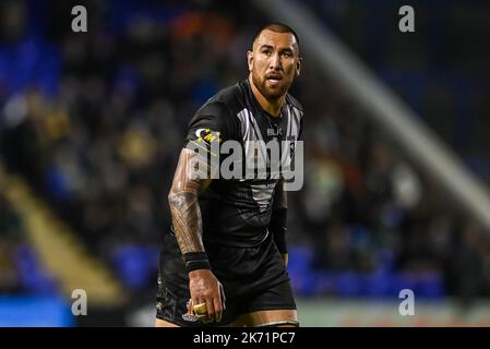 Nelson Asofà-Solomona della Nuova Zelanda durante la partita di Coppa del mondo di Rugby League 2021 Nuova Zelanda vs Libano all'Halliwell Jones Stadium di Warrington, Regno Unito, 16th ottobre 2022 (Photo by Craig Thomas/News Images) in, il 10/16/2022. (Foto di Craig Thomas/News Images/Sipa USA) Credit: Sipa USA/Alamy Live News Foto Stock