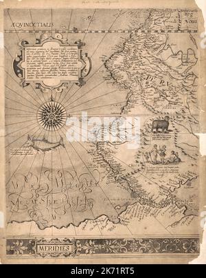 Mappa del Perù e del Sud America occidentale, forse 1569, attribuita a Gerardus Mercator, 1512-1594. Foto Stock