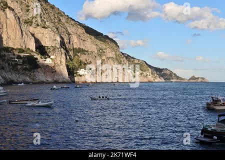 Praiano - Panorama della Costiera da Marina di Praia Foto Stock