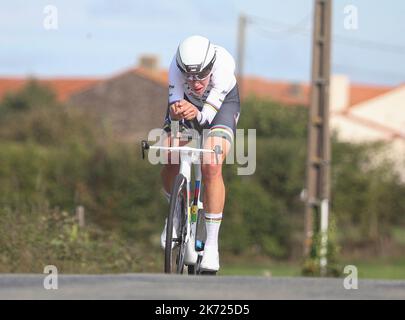 Ellen Van DIJK di Nederland durante l'UCI Chrono des Nations 2022, gara ciclistica del 16 ottobre 2022 a Les Herbiers, Francia. Foto Laurent Lairys/ABACAPRESS.COM Foto Stock