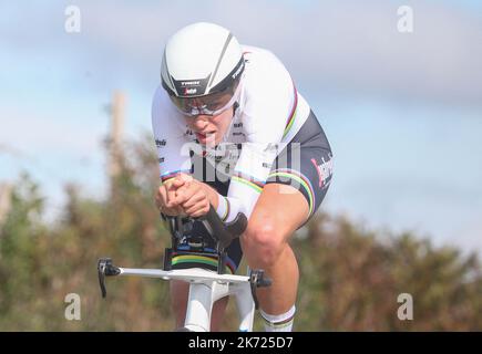 Ellen Van DIJK di Nederland durante l'UCI Chrono des Nations 2022, gara ciclistica del 16 ottobre 2022 a Les Herbiers, Francia. Foto Laurent Lairys/ABACAPRESS.COM Foto Stock