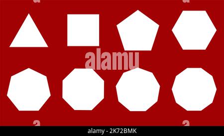 simbolo triangolo rettangolo pentagono esagono moderno bordo cornice cerchio Illustrazione Vettoriale