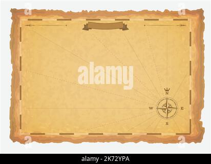 Antica mappa cartacea modello Illustrazione Vettoriale
