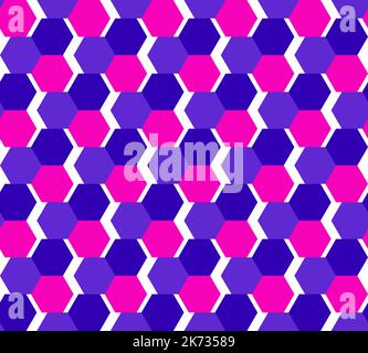 Motivo vettoriale senza cuciture composto da esagoni colorati, forme e colori audaci e incisivi che richiedono attenzione, geometria ideale Illustrazione Vettoriale