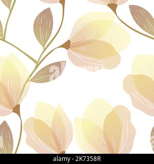 Motivo floreale senza cuciture basato su tradizionali ornamenti d'arte popolare. Fiori colorati su sfondo colorato. Stile scandinavo. Svezia stile nordico. Vettore Illustrazione Vettoriale