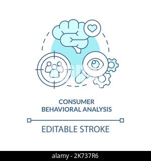 Icona del concetto turchese di analisi comportamentale del consumatore Illustrazione Vettoriale
