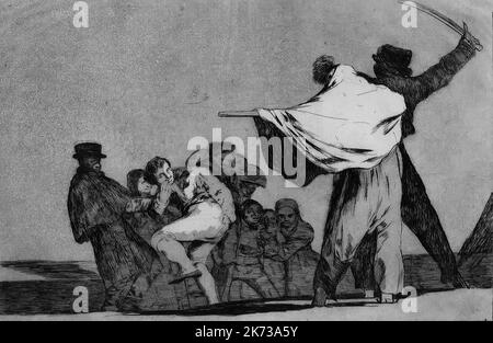 Folly, Francisco Goya, Los Disparates, Los Proverbios, The Follies, 1815-1824, Museo Berggruen, Berlino, Germania, Europa Foto Stock