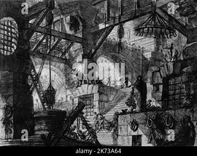 Prigione, Prigioni immaginarie, Giovanni Battista Piranesi, 1760-1761, Museo Berggruen, Berlino, Germania, Europa Foto Stock