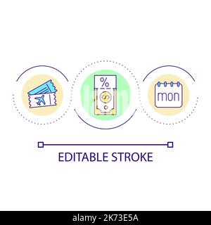 Icona del concetto di loop a basso costo Illustrazione Vettoriale