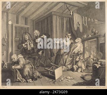 William Hogarth (1697 - 1764) pittore inglese, incisore, satirista pittorico - il progresso Di una prostituta Foto Stock