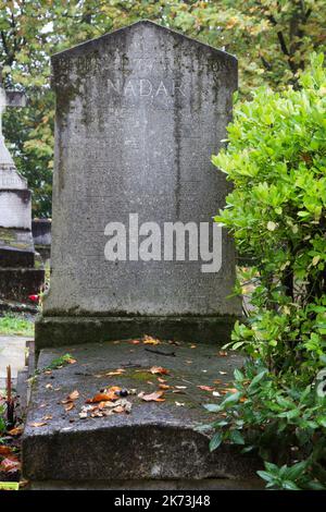 Tomba di Nadar (Gaspard-Félix Tournachon), pioniere della fotografia - Divisione 36 - cimitero Pére Lachaise - Parigi Foto Stock