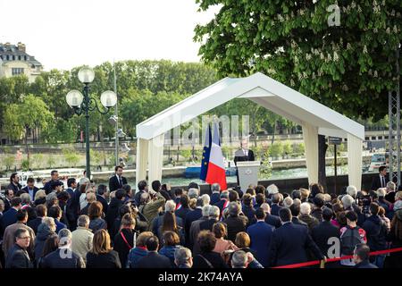 Discorso di Francois Hollande in occasione della commemorazione del genocidio armeno. Foto Stock