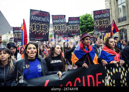 Discorso di Francois Hollande in occasione della commemorazione del genocidio armeno. Foto Stock