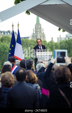 Discorso di Francois Hollande in occasione della commemorazione del genocidio armeno. Foto Stock