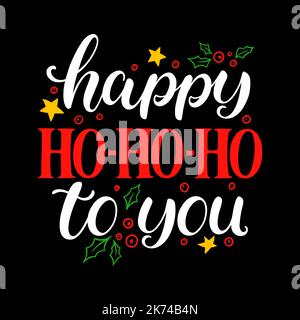 Calligrafia di auguri di Natale. Illustrazione vettoriale. Buon ho-ho-ho a voi Illustrazione Vettoriale