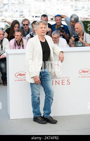 L'attrice Emmanuelle Seigner, la regista Roman Polanski e l'attrice Eva Green partecipano alla fotocall 'Based on A True Story' durante il 70th° Festival del Cinema di Cannes al Palais des Festivals Foto Stock