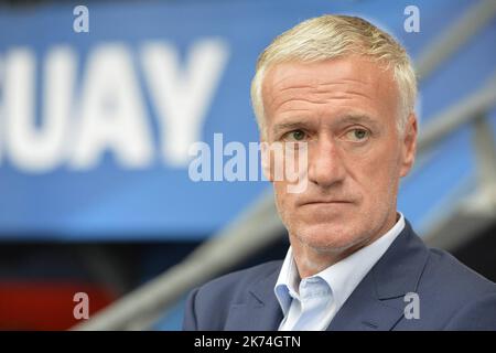 Il manager francese Didier Deschamps durante una partita internazionale amichevole a Lorient il 2 giugno 2017 Foto Stock
