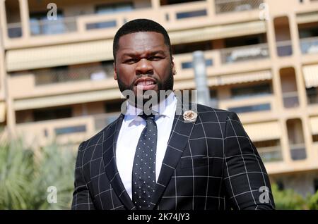 Curtis Jackson arriva a Monte Carlo, 57th° Festival della Televisione. Potenza Photocall Foto Stock