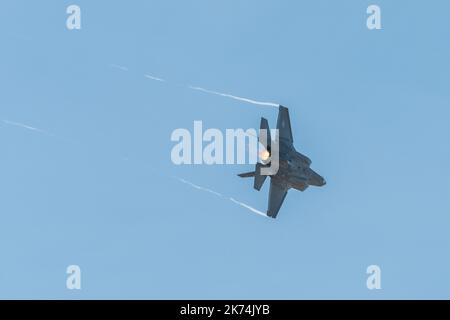 ©Arnaud Beinat/MAXPPP, 2017/06/19. Le Bourget, Francia. Salon de l'aeronautique et de l'espace. Lockheed Martin F35. Foto Stock