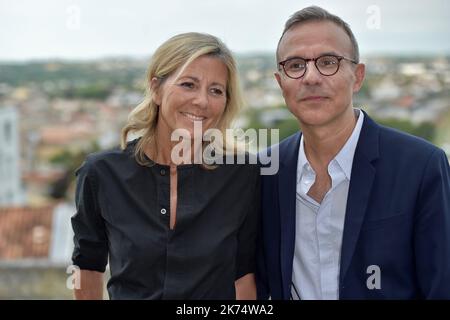 Claire Chazal, Philippe Besson in arrivo per il Festival du film francofono d'Angouleme Foto Stock