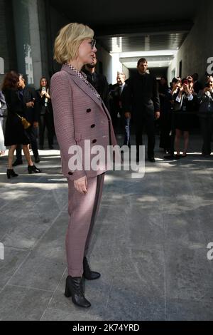 Cate Blanchett al Giorgio Armani Show durante la settimana della moda di Milano Abbigliamento Donna Primavera Estate 2018, a Milano il 22 settembre 2017 Foto Stock