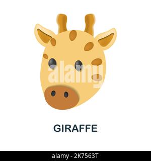 Icona giraffa. 3d illustrazione dalla raccolta della testa animale. Creative Giraffe 3D icona per web design, modelli, infografiche e altro ancora Illustrazione Vettoriale