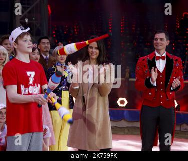 Festival di nuova generazione 7th come parte del festival internazionale del circo di Monte Carlo, con il suo presidente Pauline Ducruet, figlia della principessa Stephanie Foto Stock