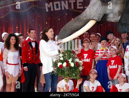 Festival di nuova generazione 7th come parte del festival internazionale del circo di Monte Carlo, con il suo presidente Pauline Ducruet, figlia della principessa Stephanie Foto Stock