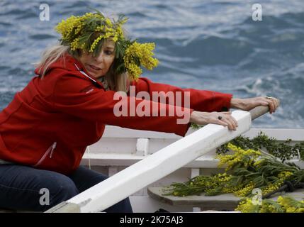 Il combattimento Naval Fleuri (Battaglia Navale dei Fiori) a Villefranche-sur-Mer (circa 10 miglia a est di Nizza), Francia, il 19th 2018 febbraio Foto Stock