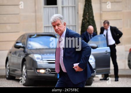 Un arrivo per una cena ufficiale al Palais de l'Elysee a Parigi il 10 Aprile 2018, come parte della visita del principe ereditario Mohammed bin Salman dell'Arabia Saudita in Francia. Foto Stock